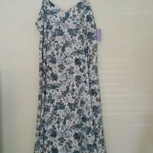 Women's wild Floral Print Strappy Sheer Midi Dress